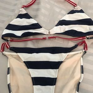 Red white & blue striped bikini